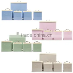 Set of 5 Square Kitchen Storage Canisters thumbnail-1