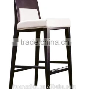 Luxury Ethiopian Style Restaurant Bar Furniture Wooden Leather High Bar Stool Bar Chair thumbnail-1