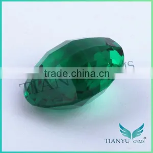 Checker Board Faceted Oval Cut Green Spinel for Waxing thumbnail-2