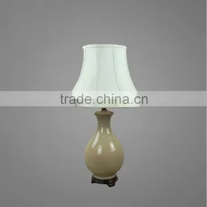 Metal Base In Black Powder Coating Ceramic Body With Fabric Lampshade Bedside Table Lamp Study Table Lamp thumbnail-1