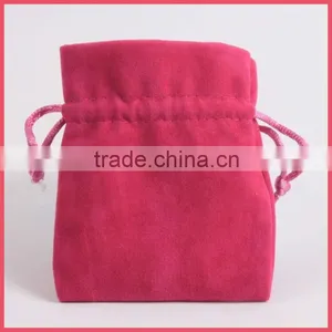 Colorful Plain Pink Jewelry Velvet Drawstring Bag Wholesale thumbnail-1