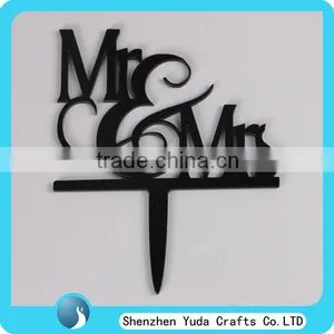 Romantic Mr. & Mrs. Silhouette For Bride and Groom Acrylic Cake Topper thumbnail-1