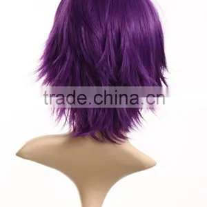 Cheap Synthetic Cosplay Wigs for Men Prices Purple Short Hair Wigs Wholesale thumbnail-2