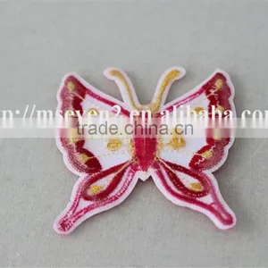 Fancy Design 7*8cm Cotton Embrodidery Trim Patch in Pink Butterfly Design for Garment thumbnail-5