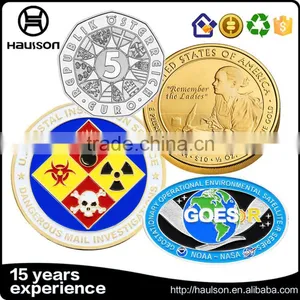 Commerative Odd Shape Brass Material Pure Silver Plating Soft Enamel Custom Souvenir Metal Embossed Challenge Coin thumbnail-1