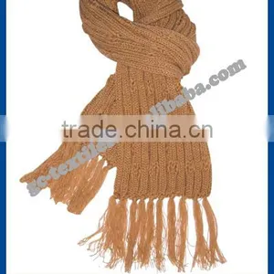 100% Acrylic Knitted Scarves With Tassels With Soft Hand Feeling thumbnail-1