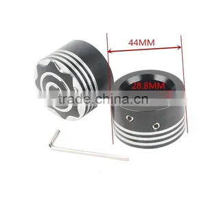 Black Front Axle Nut Covers For Dyna Softail Electra Glide Trike thumbnail-6
