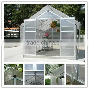 High-end Sun Resistance Commercial Waterproof Polycarbonate Greenhouse Sunshade With Aluminium Frame for Sale thumbnail-1