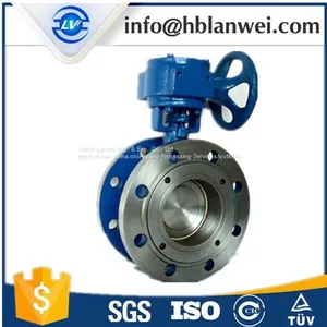Worm Gear Double Flange Butterfly Valve D341X-16 thumbnail-1