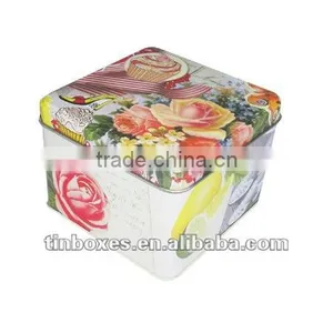 Delicate Small Square Cosmetics Plain Tin Case thumbnail-1