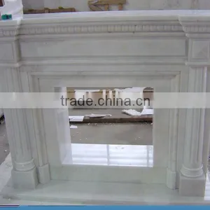 White Marble Fireplace thumbnail-1