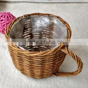 100%Handmade Plastic Lined Plant Basket Baskets for Potted Plants thumbnail-1