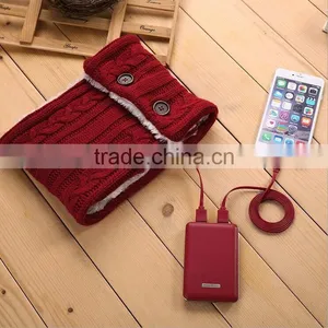 New Arrival Electrical Heating Collar Couple Fasion Valentine Present Rechargeable Warm Scarf With Power Bank, Knitted Scarf thumbnail-2