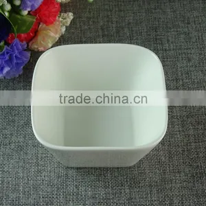 Stock Porcelain White Square Rice Bowl thumbnail-2
