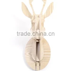 Indoor Wall Mounted Wooden Little Deer Head Decoration thumbnail-5