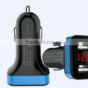 5V 1A 2.1A Dual Usb Car Charger With Led Digital Indicate thumbnail-2