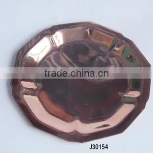 Plain Copper Plate Candle Holder With Uneven Border in Mirror Polish Also Available Mat thumbnail-1