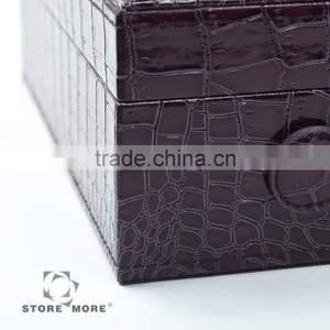 Leather Watch Organizer Storage Case Jewelry Box With Lock & Mirror thumbnail-6