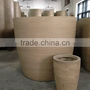 Large Fiberglass Clay Outdoor Tree Pot thumbnail-1