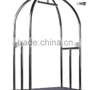Hotel Stainless Steel Luggage Trolley Black Color D13-D thumbnail-1