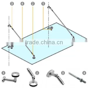 304 316 Stainless Steel Glass Canopy Awning Fittings Door Canopy China thumbnail-2