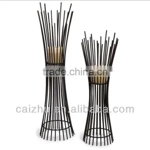 Metal Pillar Candleholders Contemporary- Set of 2 thumbnail-1