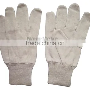 NMSAFETY Cheap Skin Color Cotton Gloves Nature Jersey 7 oz Cotton Glove, Knit Wrist. thumbnail-1