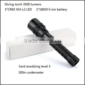 Underwater Super Bright CREE XM-L2 U2 LED High Power Diving Flashlight thumbnail-1