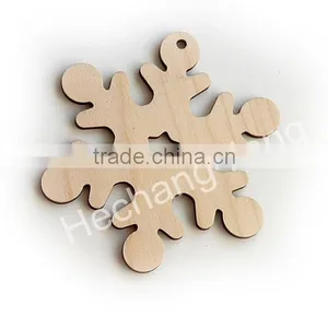Snowflakes With Stars, Christmas Wooden Craft Shapes thumbnail-1