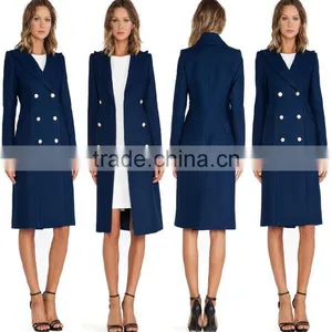 Plus Size Women Coat Custom Made High Fashion Wool Women Coat in Royal Blue Wholesale thumbnail-1