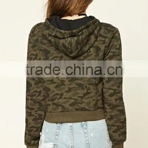 Sexy Wholesale Hoodie Sweatshirt Fleece Knit Crop Top Long Sleeve Camo Print Hoodie For Women Fashion Wear 5xl thumbnail-4