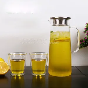 Big Volume Glass Bottle Glass Jug Glass Decanter With Memtal Cap for Kitchen Resturant and Hotel thumbnail-1
