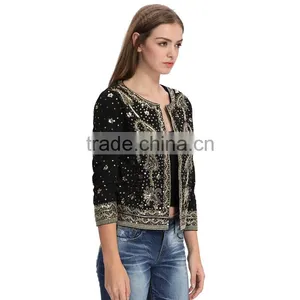 Woman New Fashion Clothing Manufacturer Sequin Beaded Kurti With Jacket Designs thumbnail-3