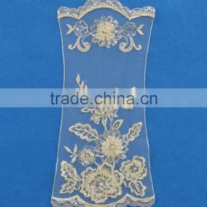 Hand Bead Pearls Embroidery Wedding Dress Accessories Lace Flower Gloves thumbnail-1