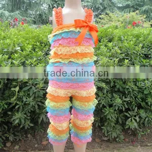 2014 Kid's Clothes Set Baby Christmas Party Outfit Sleeveless Baby Top and Stripes Ruffle Pant Made in China thumbnail-1