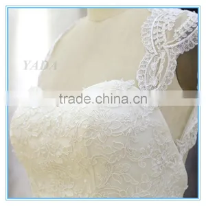 Latest Elegant V-neck Backless Lace Embroidery Mullet Wedding Dress Bridal thumbnail-6