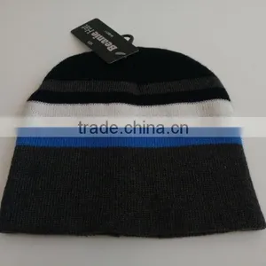 Irregular Stripe Warm Acrylic Knitted Hat thumbnail-4