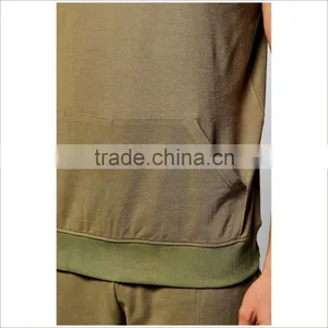 Custom Logo and Print Sleeveless Gym Tracksuit In Green thumbnail-3