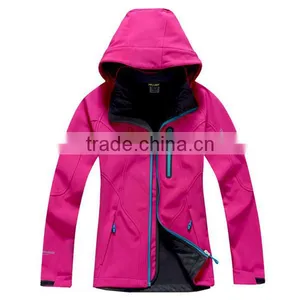 OEM ODM Customize Brand Women Outer Sports Polyester Soft Shell Jacket thumbnail-2