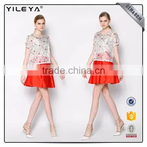 Good Quality Pleated High Waist Polyester Short Skirt thumbnail-1