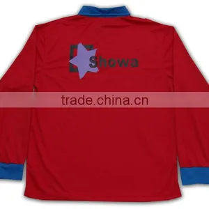 Wholesale Contrast Color Long Sleeve Polo thumbnail-5