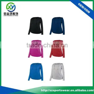 Popular Design 100% Polyester Knit Fabric Lightweight Multi Color Hoodies for Ladies thumbnail-1