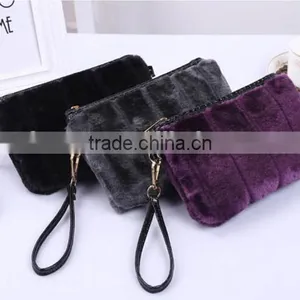 Women Fashion Faux Rex Rabbit Fur Latest Design Clutch Bags thumbnail-1