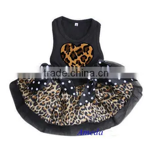 Valentine's Day Black Brown Leopard Heart Party Dress Small Pet Dog Clothes XS-L thumbnail-1