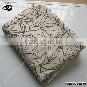 Simple Leaf Printed Fabric Linen Fabric thumbnail-2