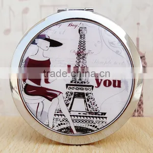 Women Lady Portable Foldable Pocket Metal Makeup Compact Pocket Makeup Magnifying Mirror thumbnail-5