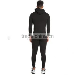 Tapered Mens Tracksuit Gym Sportswear Fitted Blank Traning Tracksuits Wholesale thumbnail-3