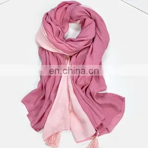 Cotton Candy Color Tassels Scarf Cotton Fringe Solid Scarves Female Fashion Accesseries thumbnail-6