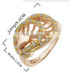 2017 Peacock Rings Rose Gold Platinum Plated Top Genuine Austrian Crystals Fashion Women Wedding Bridal Party Jewelry thumbnail-4