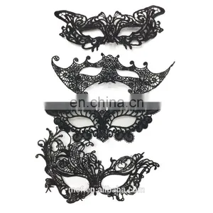 MCH-2376 Wholesale 2017 New Product Sexy Lace Veil Black Eye Mask Funny Cutout Eye Mask Masquerade Masks Cheap for Halloween thumbnail-1